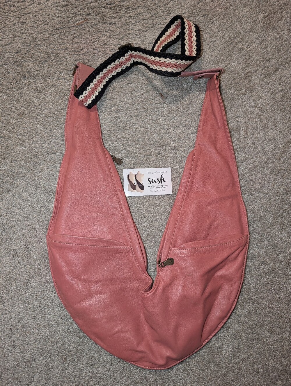 Sash Leather Bag in Dusty Rose